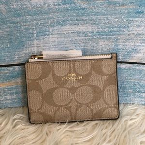 Coach Mini Skinny Id Case in signature canvas